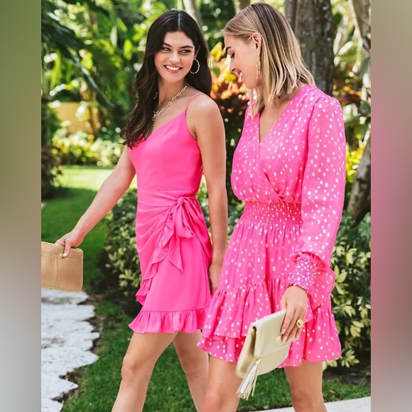 Lilly Pulitzer Dresses & Skirts - Lilly Pulitzer Like New ✨Alisa Lileeze Pink Wrap Dress, Size 4